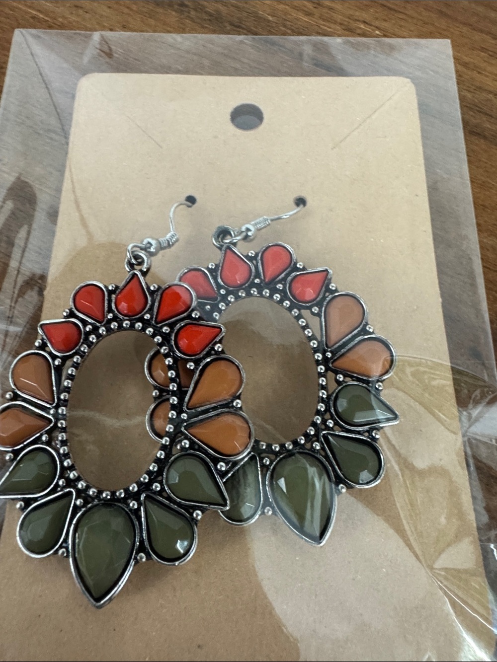 Multi-Color Teardrop Sunburst Dangle Earrings - Women Jewelry